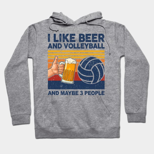 I Like Beer And Volleyball And Maybe 3 People Hoodie by paveldmit